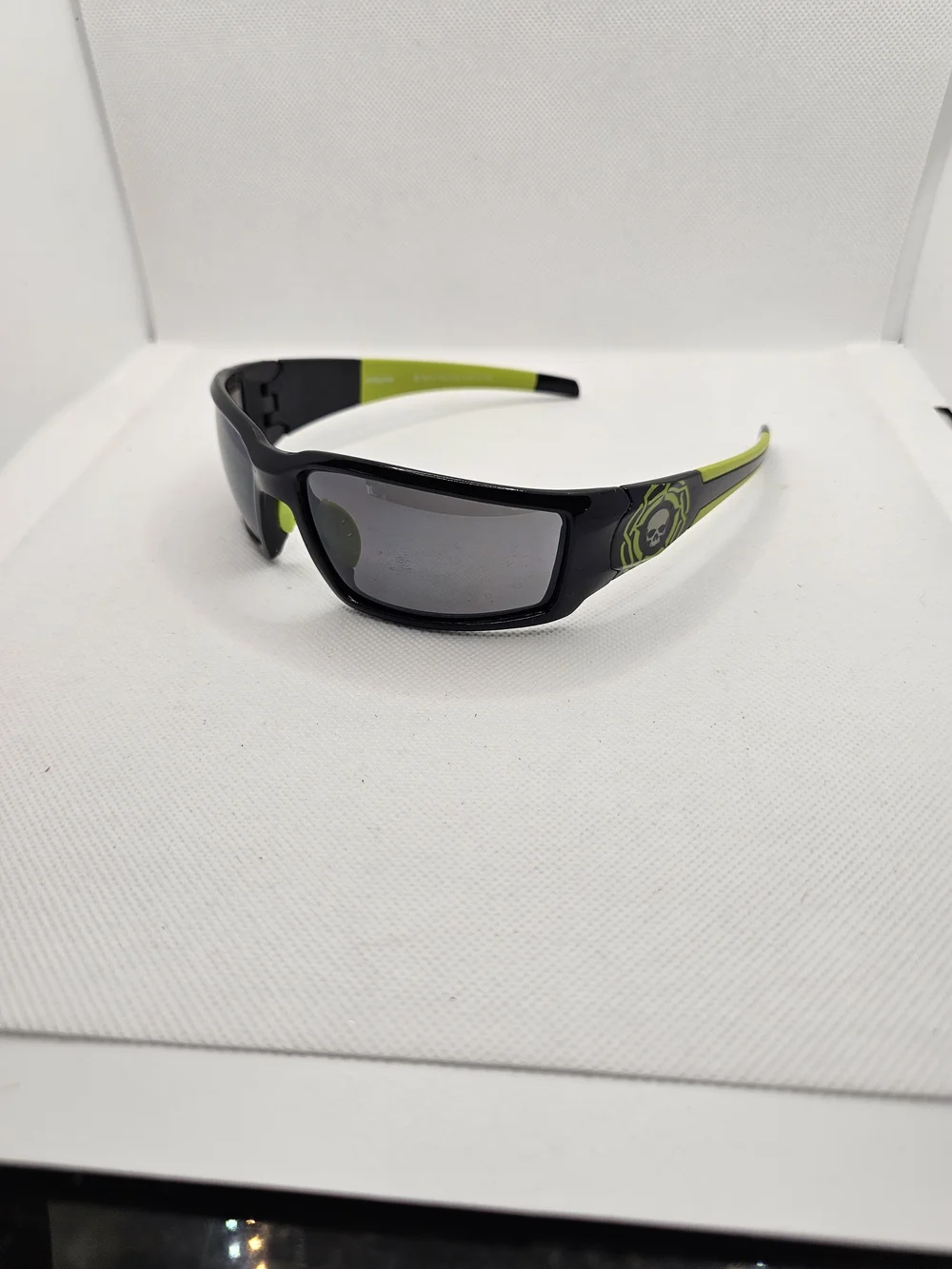 Men's Black and Lime Green Sport Sunglasses - Polarized Lens